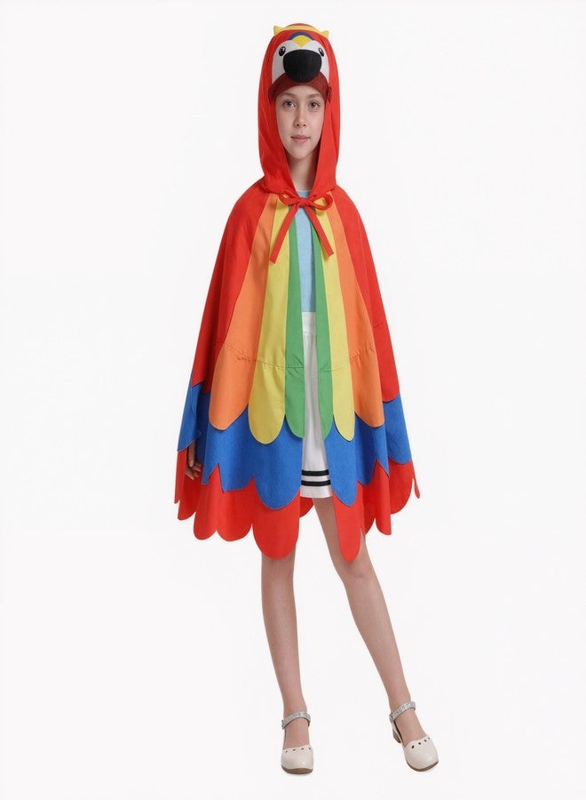 HAPNBCELE Parrot Costume for Kids, Rainbow Bird Wings Shawl Dress Up Cute Animal Cape Role Play Halloween Party for Boy Girl (29.52Inch/75cm, Red) - Image 5